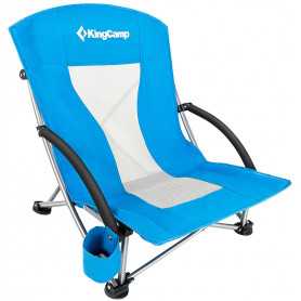 Kemping skládací židle KING CAMP Deluxe s opěrkami ocel - modrá