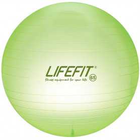 Gymnastický míč LIFEFIT TRANSPARENT 65 cm, sv. zelený