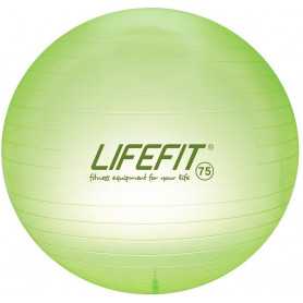 Gymnastický míč LIFEFIT TRANSPARENT 75 cm, sv. zelený