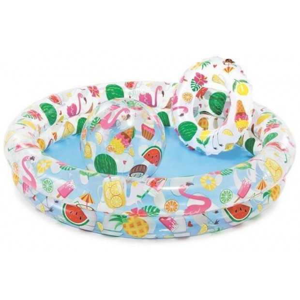Dětský bazénový SET INTEX 59460 Fruity - 122x25 cm + kruh + míč