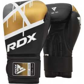 Boxerské rukavice RDX F7 Ego černé zlaté kůže
