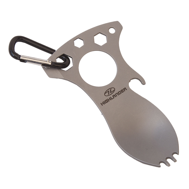 HIGHLANDER Foon 5 in 1 Tool  Multifunkční lžíce (lžíce,otvírák,klíč 10,8,6 mm)