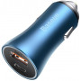 Ładowarka samochodowa Baseus Golden Contactor Pro, USB + USB-C, QC4.0+, PD, SCP, 40W (niebieska)