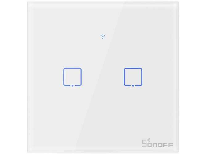 Dotykowy włącznik światła WiFi Sonoff T0 EU TX (2-kanałowy)