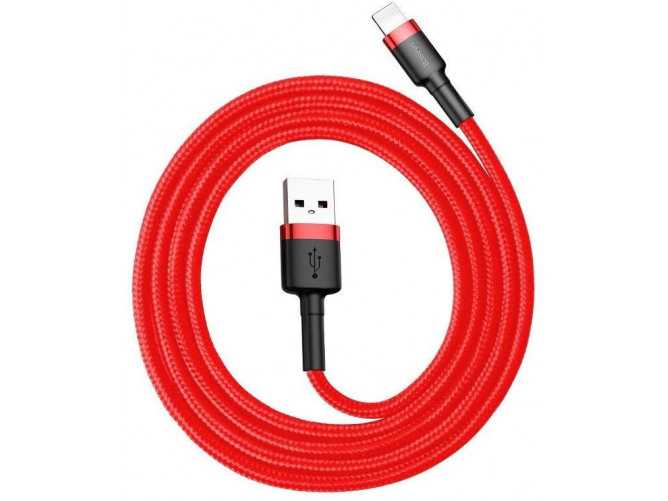 Kabel Lightning USB Baseus Cafule 2.4A 1m (czerwony)