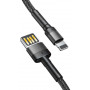 Kabel Lightning USB (dwustronny) Baseus Cafule 1,5A 2m (szaro-czarny)