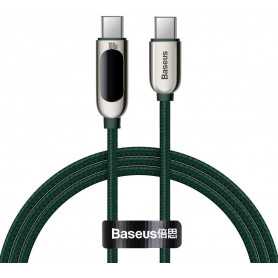 Kabel USB-C do USB-C Baseus Display, Power Delivery, 100W, 1m (zielony)