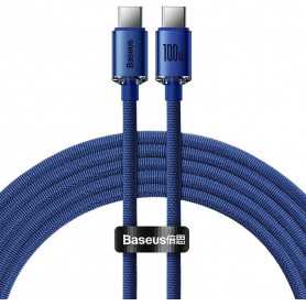 Kabel USB-C do USB-C Baseus Crystal Shine, 100W, 1.2m (niebieski)