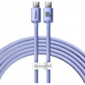 Kabel USB-C do USB-C Baseus Crystal Shine,100W, 1.2m (fioletowy)