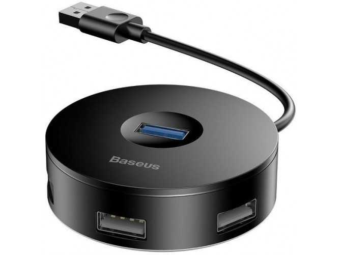 Hub 4w1 USB do USB 3.0 + 3x USB 2.0 Baseus 15cm (czarny)
