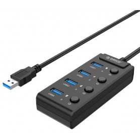 Hub USB 3.0. Orico z włącznikami, 5x USB (czarny)