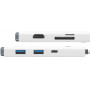 Hub 6w1 Baseus Lite Series, USB-C do 2x USB 3.0 + HDMI + USB-C + TF/SD (biały)