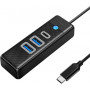 Adapter Hub USB-C do 2x USB 3.0 + USB-C Orico, 5 Gbps, 0.15m (czarny)