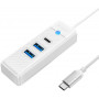 Adapter Hub USB-C do 2x USB 3.0 + USB-C Orico, 5 Gbps, 0.15m (biały)