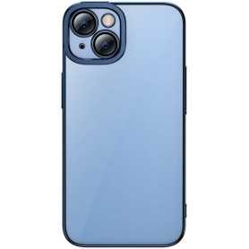 Zestaw ochronny Baseus Glitter przeźroczyste etui i szkło hartowane do iPhone 14 Plus (niebieski)