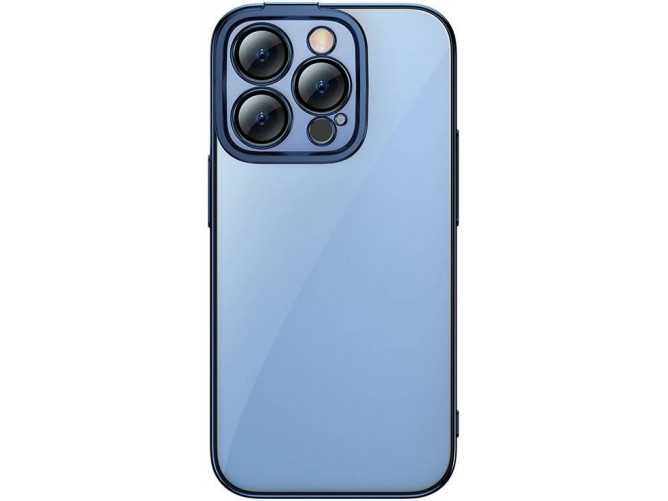 Zestaw ochronny Baseus Glitter przeźroczyste etui i szkło hartowane do iPhone 14 Pro (niebieski)