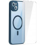 Zestaw ochronny Baseus Frame przeźroczyste etui magnetyczne i szkło hartowane do iPhone 14 Plus (niebieski)