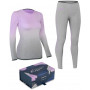 Spokey FLORA Set dámského termoprádla v dárkovém balení - triko a spodky, fialovo-šedá, vel. L/XL