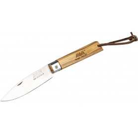 MAM Operario 2037 Zavírací nůž s koženým poutkem - oliva 8,8 cm