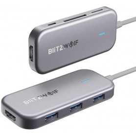 Adapter 7w1 Blitzwolf BW-TH5 Hub USB-C do 3xUSB 3.0, HDMI, USB-C PD, SD, microSD