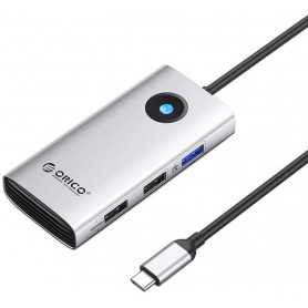 Stacja dokująca HUB 5w1 Orico USB-C, HDMI, 2xUSB (srebrna)