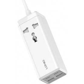 Listwa zasilająca z 1 gniazdem AC, 2x USB, 2x USB-C LDNIO SC1418, EU/US, 2500W (biała)