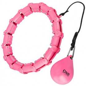 Masážní hula hoop ONE Fitness OHA02 se závažím růžová