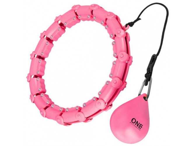Masážní hula hoop ONE Fitness OHA02 se závažím růžová