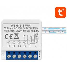 Inteligentny przełącznik dopuszkowy Wi-Fi Avatto WSM16-W4 TUYA