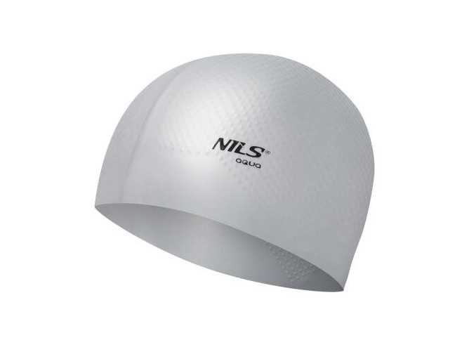 Silikonová čepice NILS Aqua NQC Dots šedá