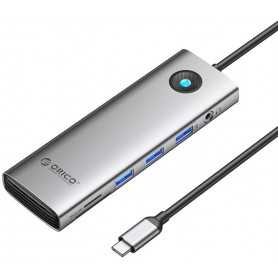Stacja dokująca HUB 10w1 Orico USB-C, HDMI, 3xUSB, SD/TF, Audio (szara)