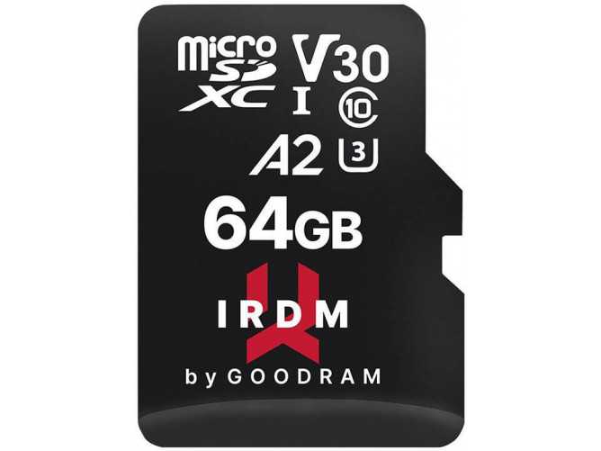 Paměťová karta Goodram IRDM MicroSDXC 64 GB Class 10 UHS-I/U3 A2 V30 (IR-M2AA-0640R12)