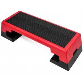 Bedýnka aerobic step SP1013 90x37x15-25 cm, červená/černá