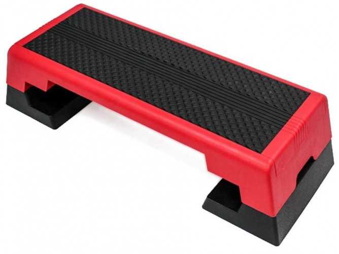 Bedýnka aerobic step SP1013 90x37x15-25 cm, červená/černá