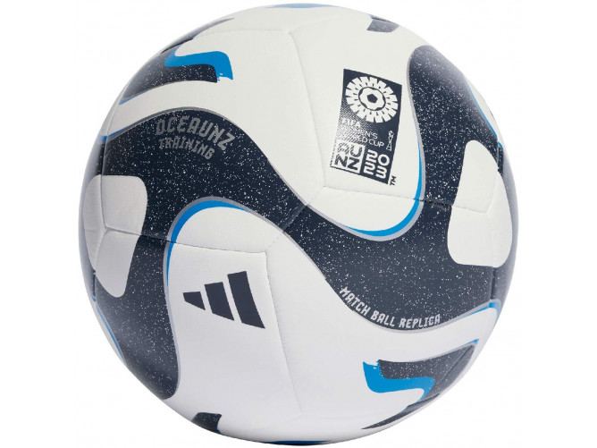 Piłka nożna adidas Oceaunz Training biało-niebiesko-czarna HT9014
