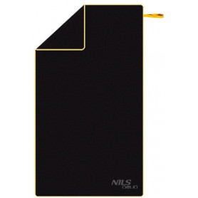 Ručník z mikrovlákna NILS aqua NAR12 černý/oranžový