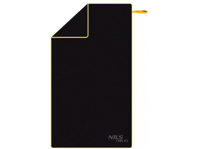 Ručník z mikrovlákna NILS aqua NAR12 černý/oranžový