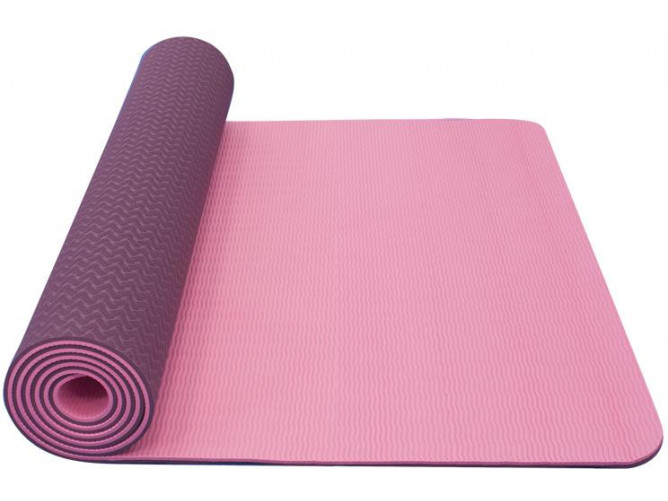 YATE Yoga Mat dvouvrstvá, materiál TPE  růžová/fialová